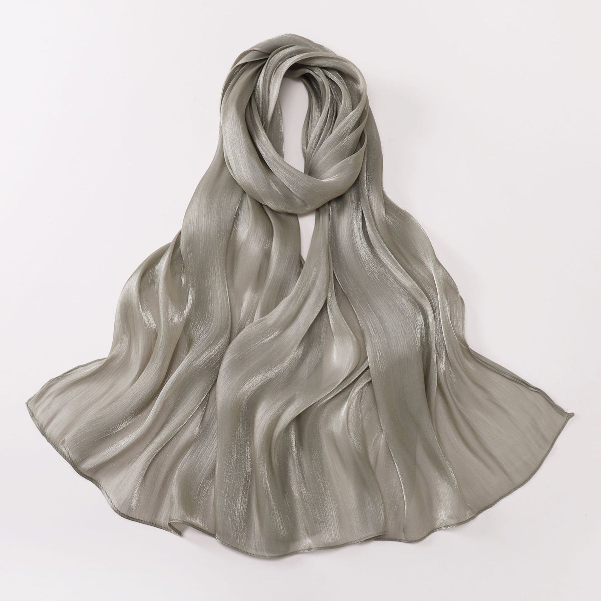 Silk Crêpe Hijab — Pine leaf green