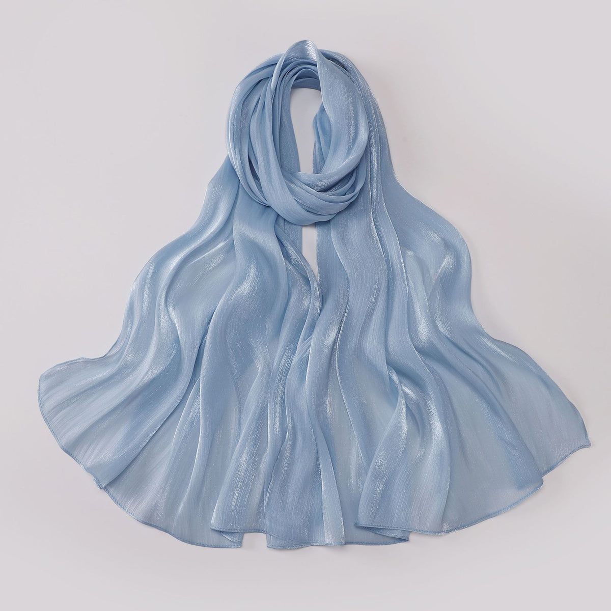 Silk Crêpe Hijab — Light blue