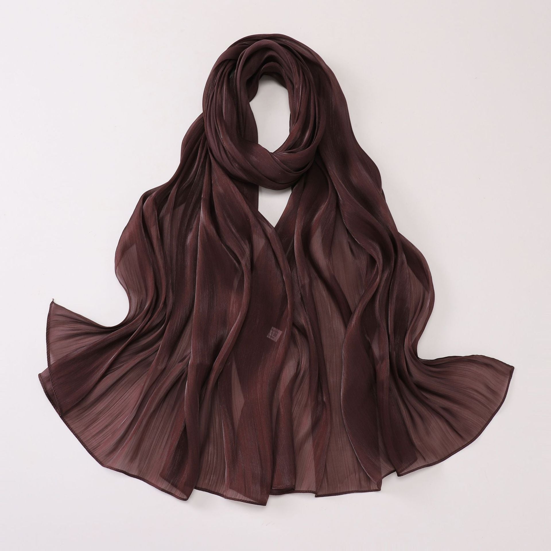 Silk Crêpe Hijab — Coffee