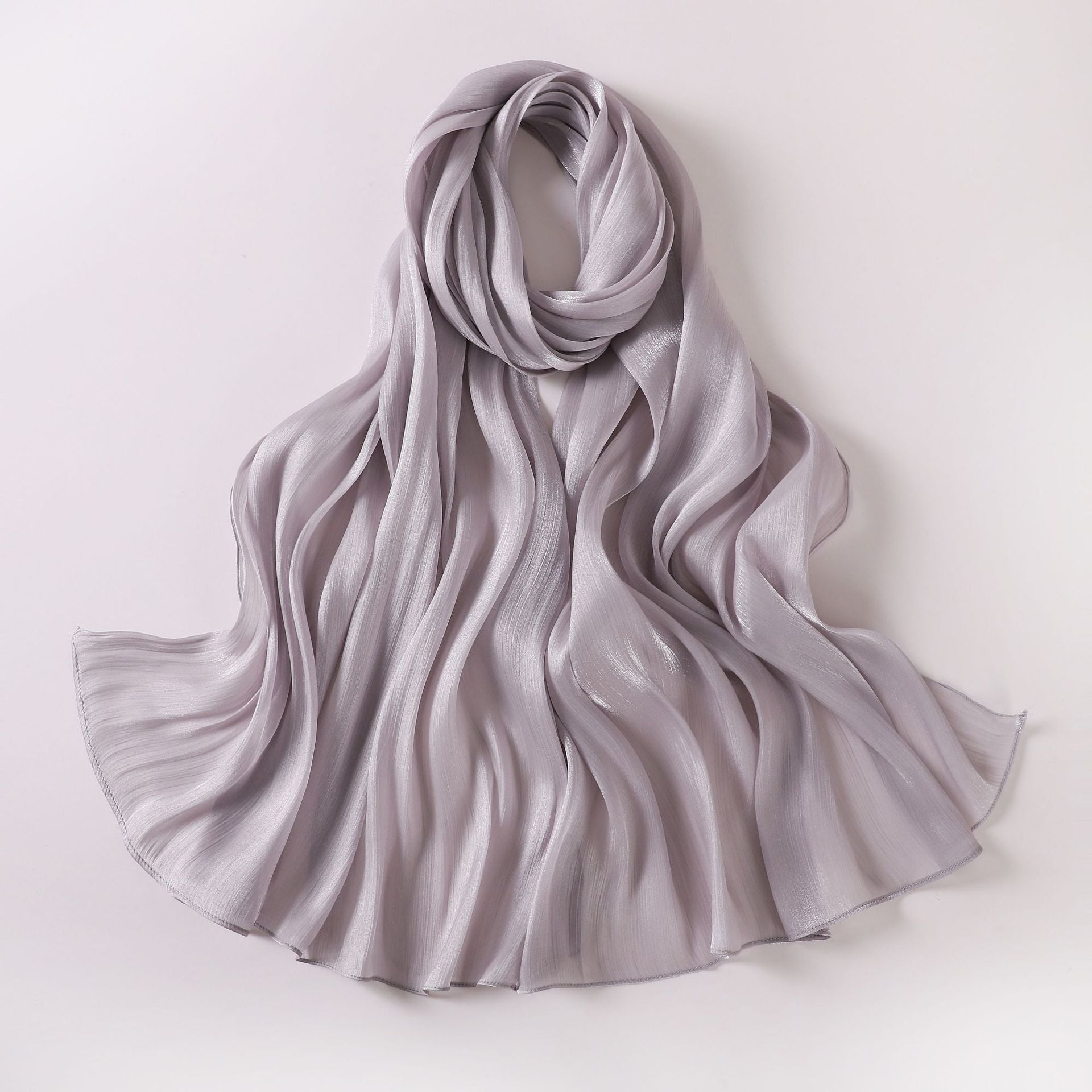 Silk Crêpe Hijab — Light gray
