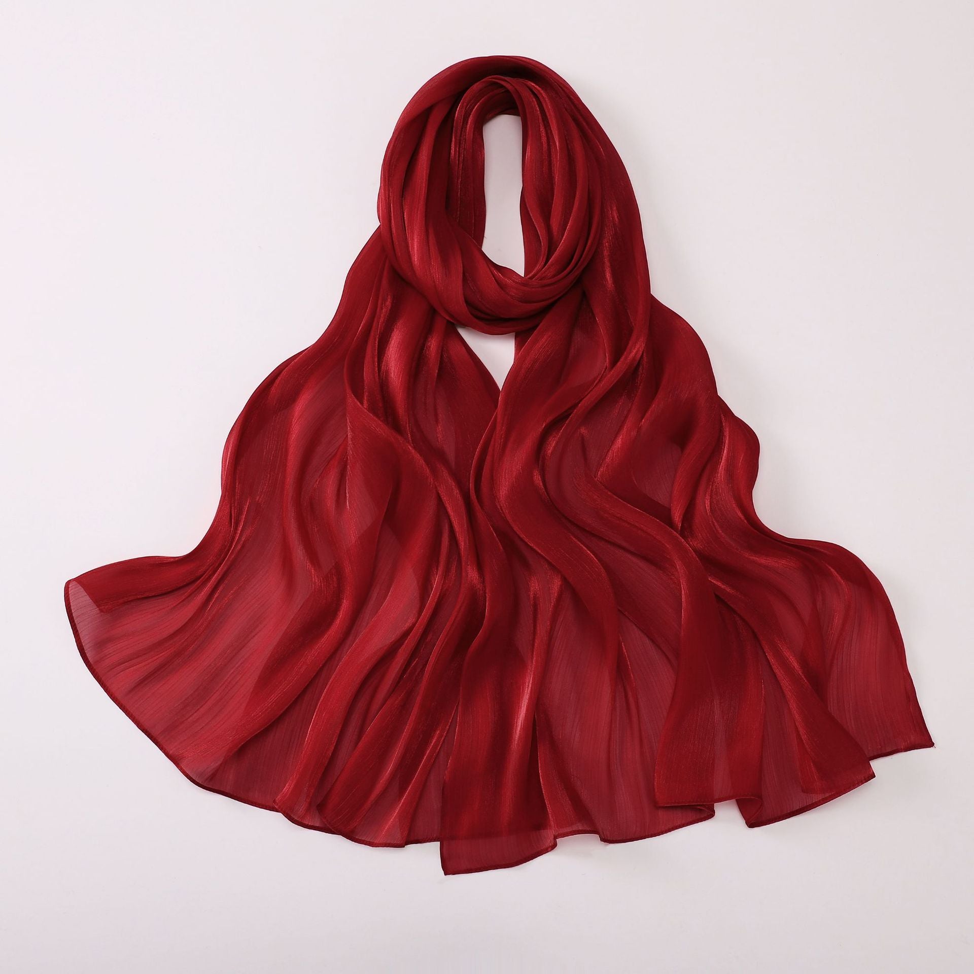 Silk Crêpe Hijab — Red