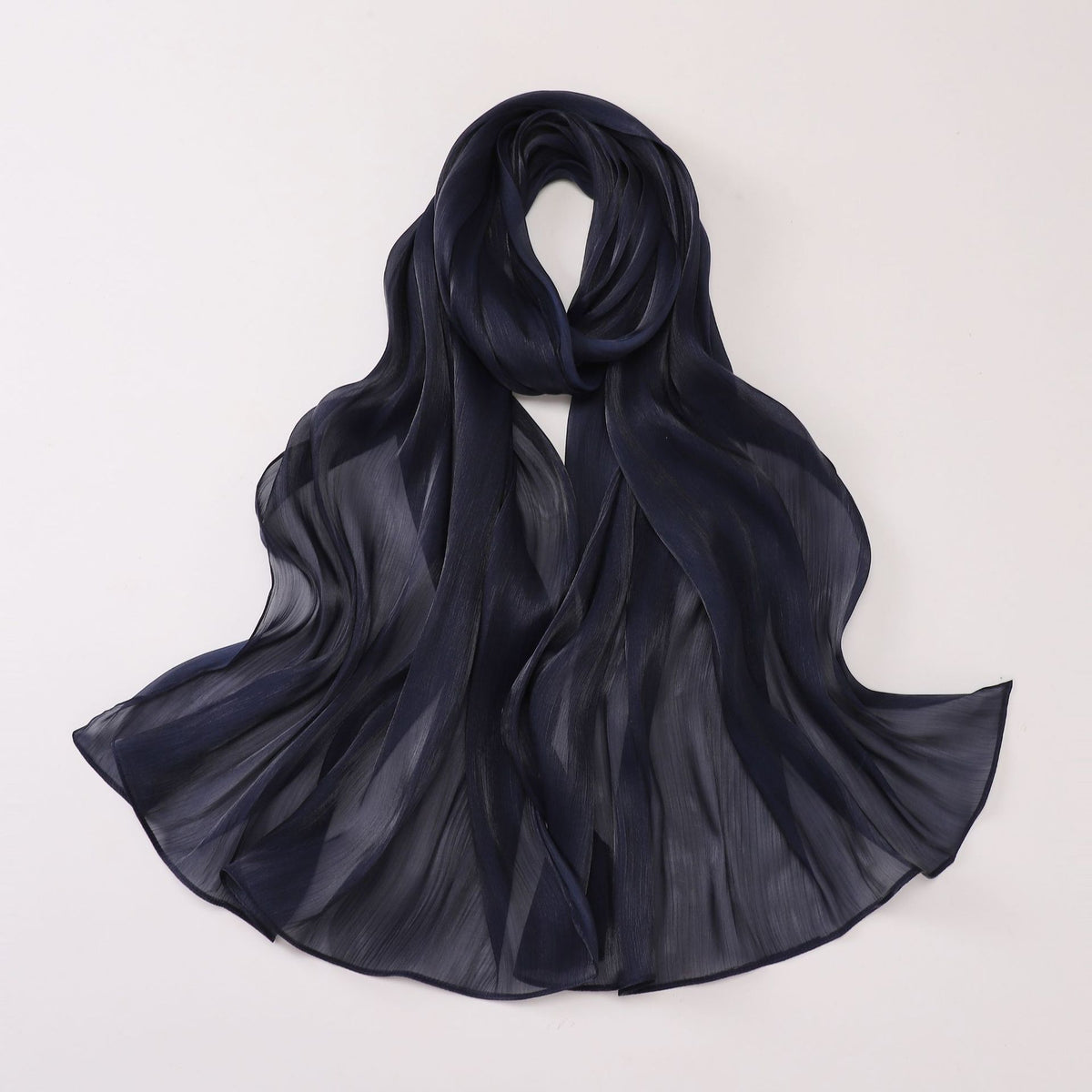 Silk Crêpe Hijab — Navy