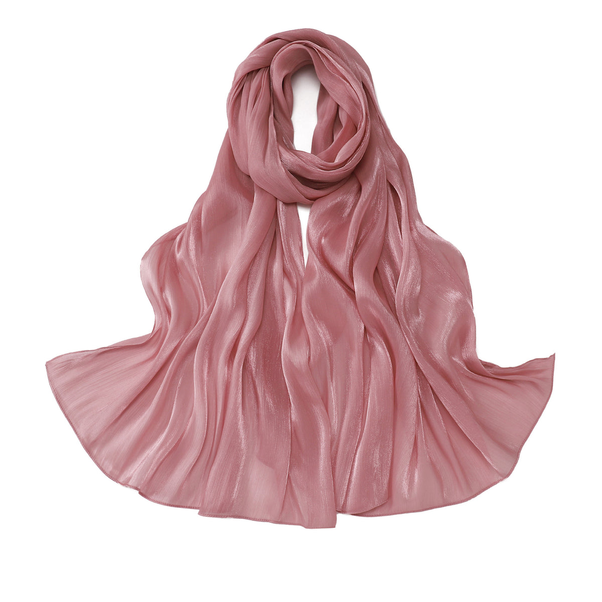 Silk Crêpe Hijab — Peach pollen