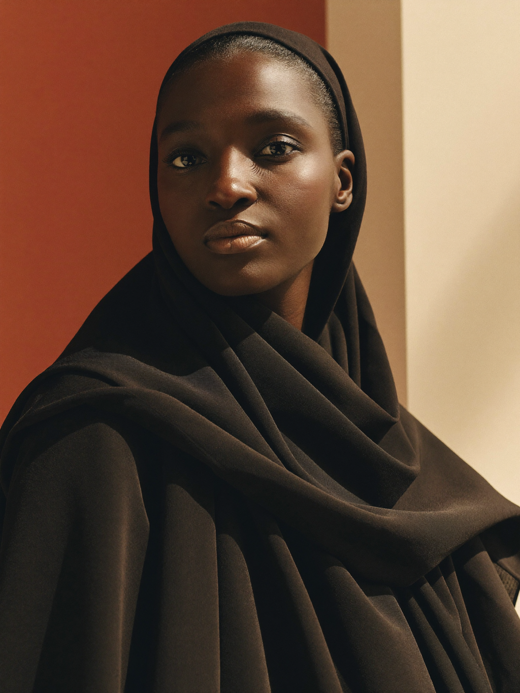 Modal Hijab Monochrome worn by Zainab, black