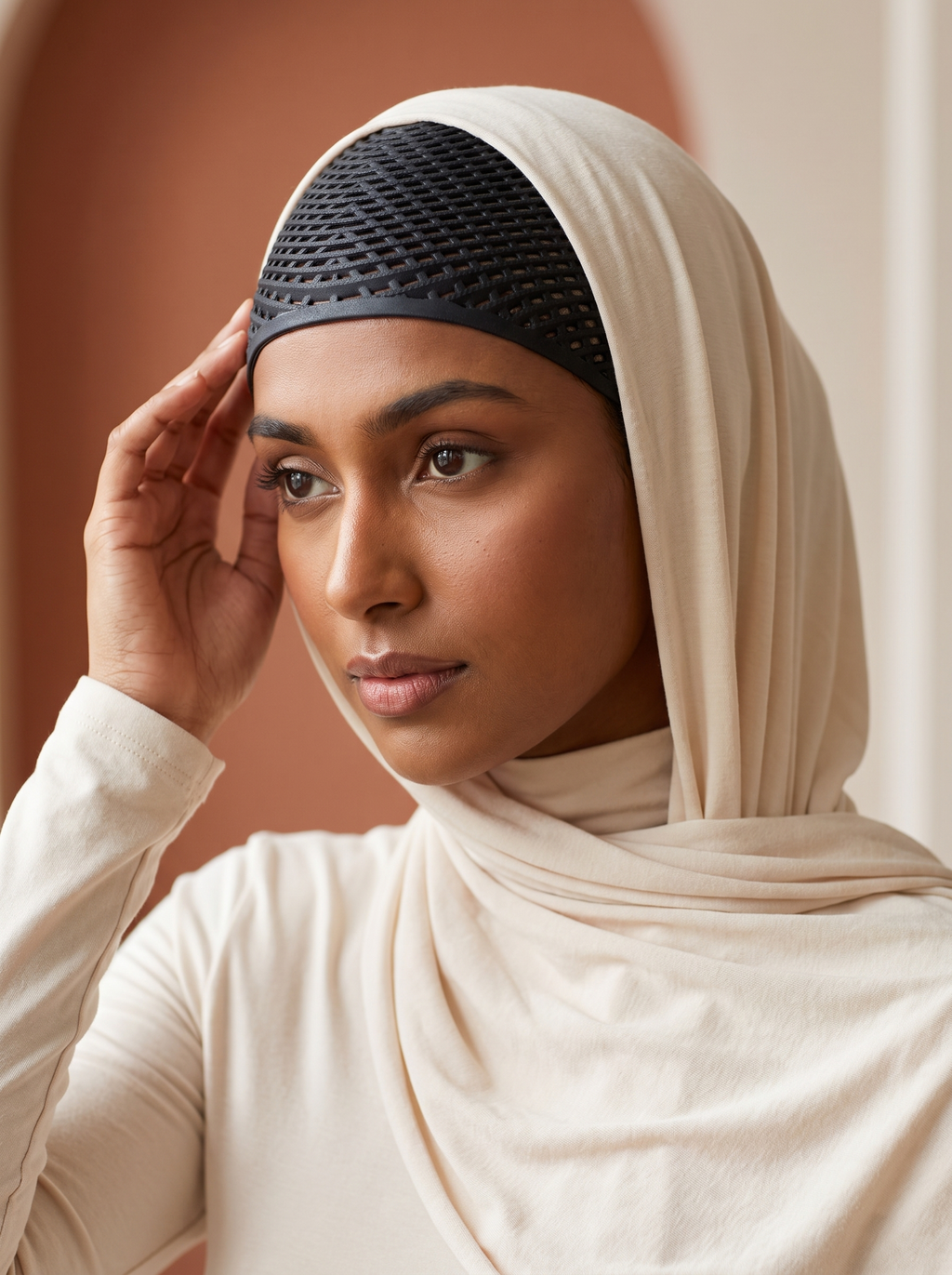 Hijab Crown mesh headband, Fatima detail