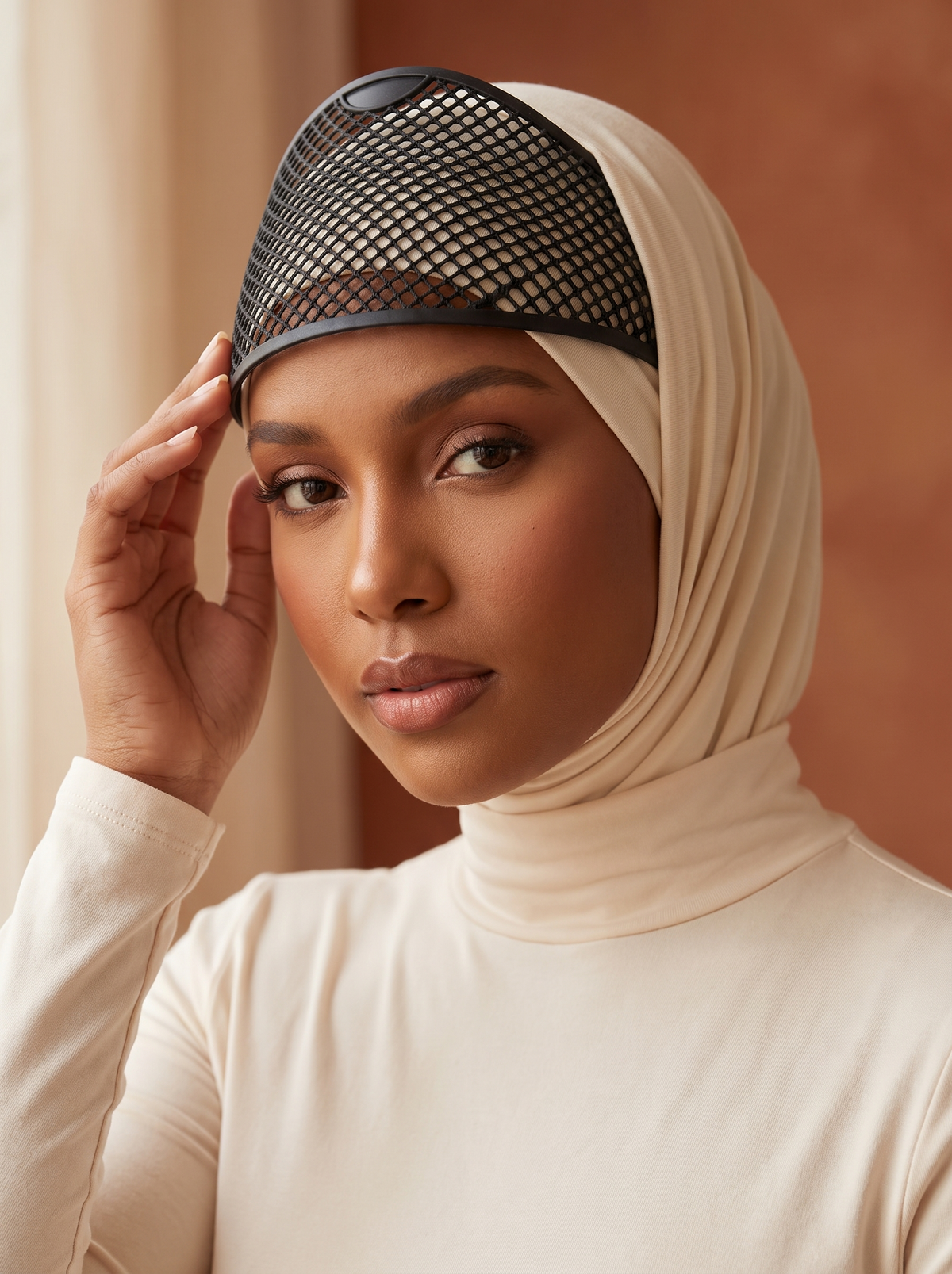 Hijab Crown mesh headband, Khadija detail